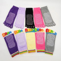 JW New Design Custom Wholesale Polyester PVC Rubber Dots Gel Women Colorful Five  Yoga Pilates Socks